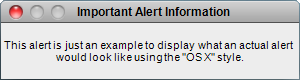 Preview of the OS X Alert.