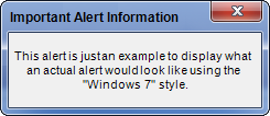 Preview of the Windows 7 Alert.