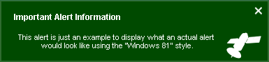 Preview of the Windows 8.1 Alert.